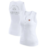 NBA - New York Knicks WEAR by Erin Andrews Women's Rib-Knit Henley Tank Top - White