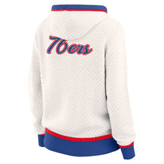 NBA - Philadelphia 76ers WEAR by Erin Andrews Women's Plus Size Hoodie Sweater - Cream