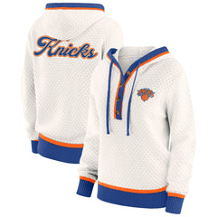 NBA - New York Knicks WEAR by Erin Andrews Women's Plus Size Hoodie Sweater - Cream