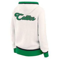 NBA - Boston Celtics WEAR by Erin Andrews Women's Plus Size Hoodie Sweater - Cream