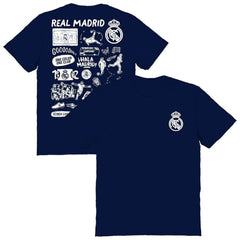 Real Madrid Vive La Fete Women's Impressions Artwork T-Shirts - Navy