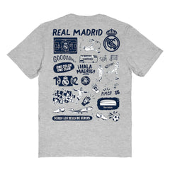 Real Madrid Vive La Fete Women's Impressions Artwork T-Shirts - Heather Gray
