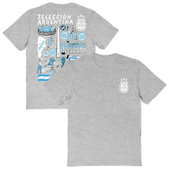Argentina National Team Vive La Fete Women's Impressions Artwork T-Shirts - Heather Gray