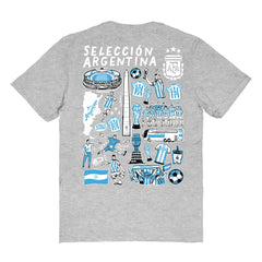 Argentina National Team Vive La Fete Women's Impressions Artwork T-Shirts - Heather Gray