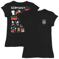 Germany National Team Vive La Fete Girls Youth Color Badge Fitted T-Shirts - Black