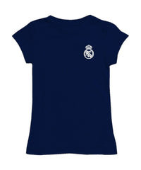 Real Madrid Vive La Fete Girls Youth Color Badge Fitted T-Shirts - Navy
