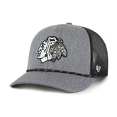 Chicago Blackhawks '47 Carbon Rope Trucker Adjustable Hat Gray