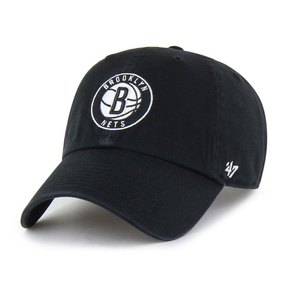 47 brand - Brooklyn Nets '47 Core Logo Clean Up Adjustable Hat - Black