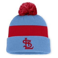 St. Louis Cardinals Nike Cooperstown Collection Peak Standard Cuffed Knit Hat with Pom for sale