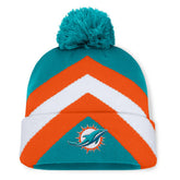 Miami Dolphins Women's Cornerback Cuffed Knit Hat with Pom Aqua - Fanatics