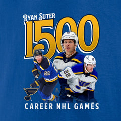 Ryan Suter St. Louis Blues - 1500 Career NHL Games T-Shirt Royal