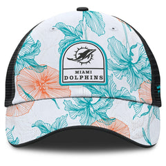 Miami Dolphins Tropical Adjustable Trucker Hat White/Black - Fanatics