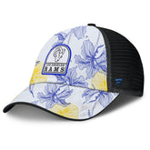 Los Angeles Rams Tropical Adjustable Trucker Hat White/Black - Fanatics