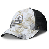 New Orleans Saints Tropical Adjustable Trucker Hat White/Black - Fanatics