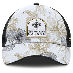 New Orleans Saints Tropical Adjustable Trucker Hat White/Black - Fanatics