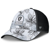 Las Vegas Raiders Tropical Adjustable Trucker Hat White/Black - Fanatics