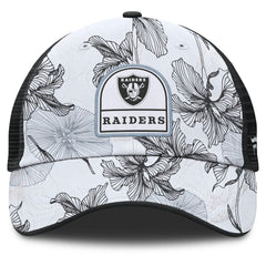 Las Vegas Raiders Tropical Adjustable Trucker Hat White/Black - Fanatics