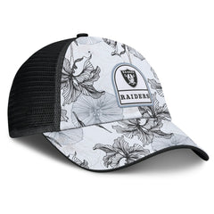 Las Vegas Raiders Tropical Adjustable Trucker Hat White/Black - Fanatics