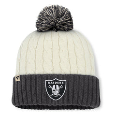 Las Vegas Raiders Women's Coaxial Cuffed Knit Hat with Pom Cream - Fanatics