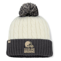Cleveland Browns Women's Coaxial Cuffed Knit Hat with Pom Cream - Fanatics