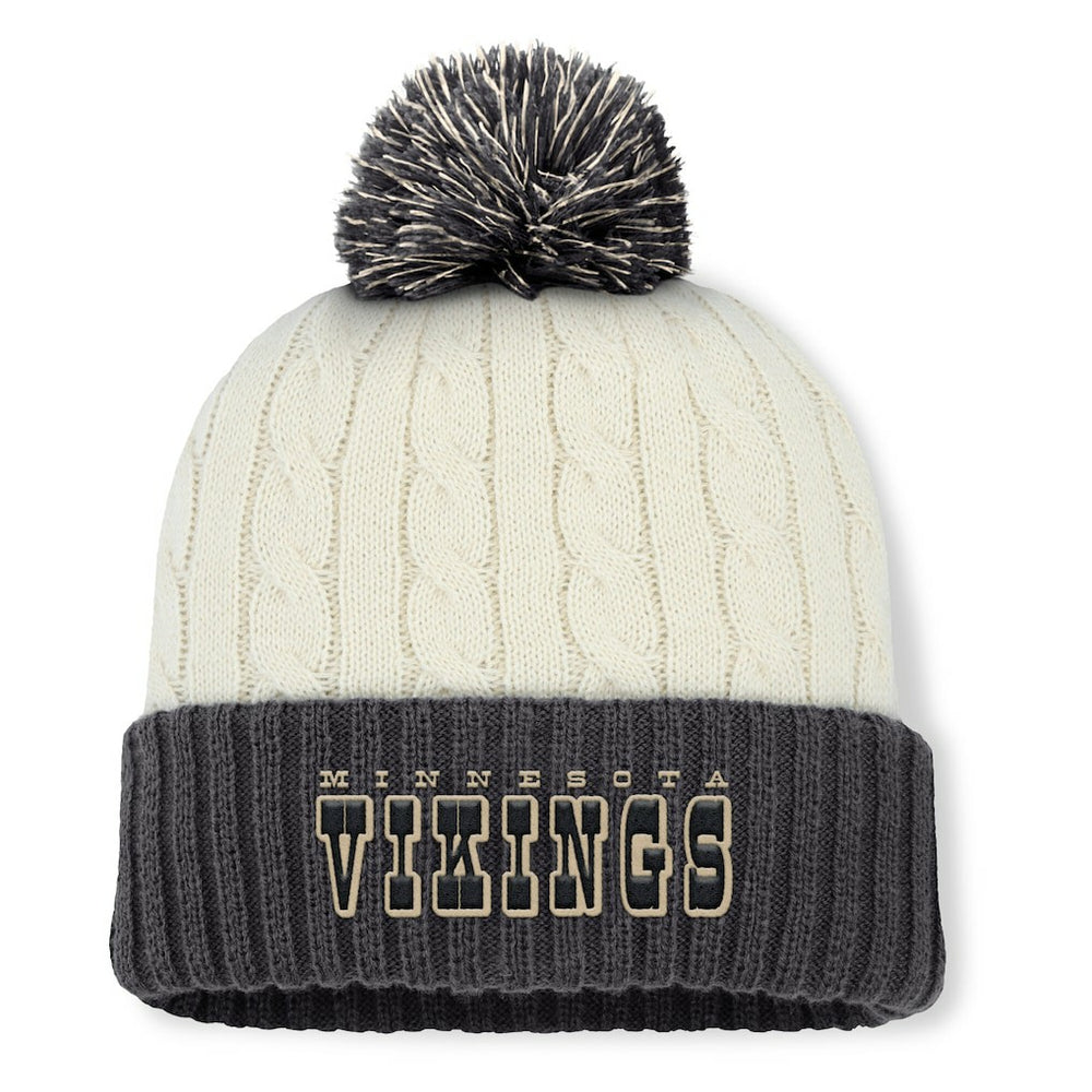 Minnesota Vikings Women's Coaxial Cuffed Knit Hat with Pom Cream - Fanatics
