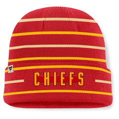 Kansas City Chiefs Throwback Yard Lines Cuffed Knit Hat Red - Fanatics