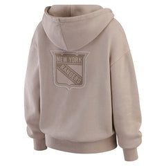 New York Rangers WEAR by Erin Andrews Women's Washed Pullover Crewdie Tan