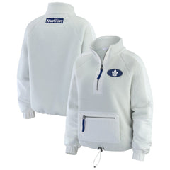 Toronto Maple Leafs - WEAR by Erin Andrews Women's Polar Fleece Quarter-Zip Jacket Gray