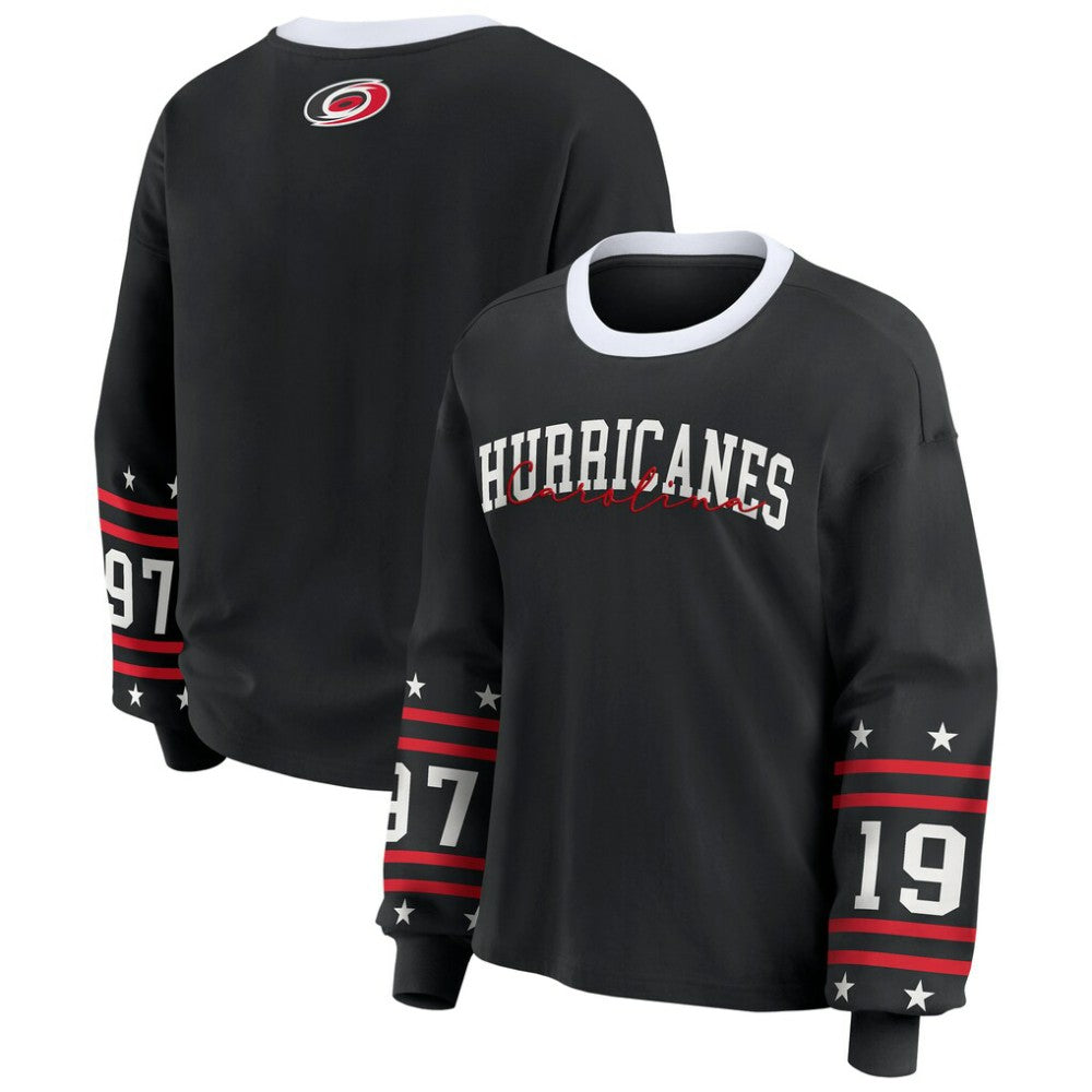 Carolina Hurricanes - WEAR by Erin Andrews Women's Long-Sleeve Sport T-Shirt Black