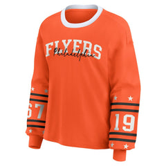 Philadelphia Flyers - WEAR by Erin Andrews Women's Long-Sleeve Sport T-Shirt Orange