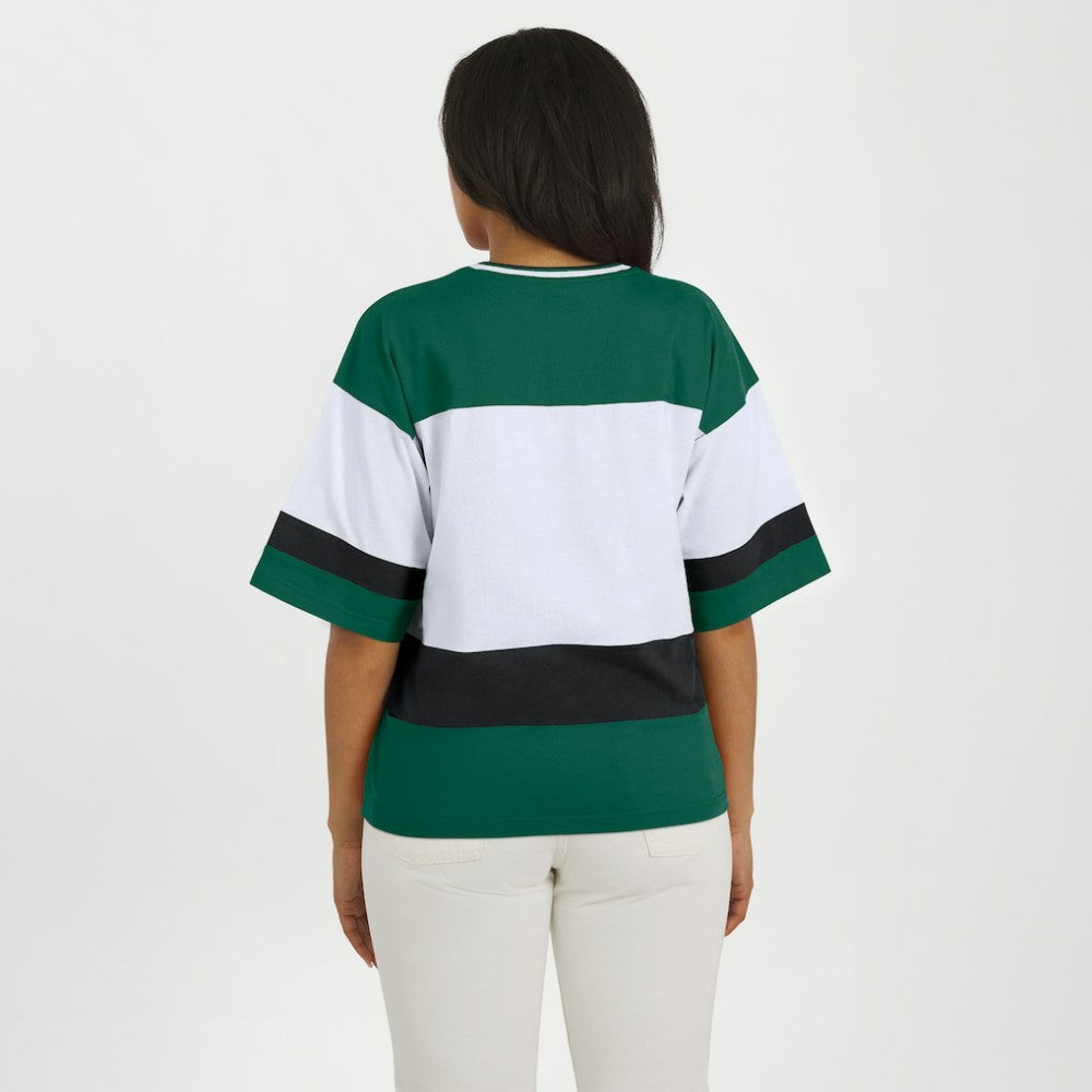 Minnesota Wild WEAR by Erin Andrews Women's Jersey Style Tee - Green/White | NHL Jerseys