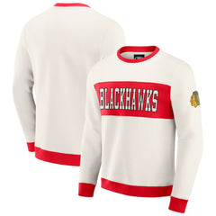 Chicago Blackhawks Darius Rucker Collection by Fanatics Colorblock Pullover Sweatshirt Cream