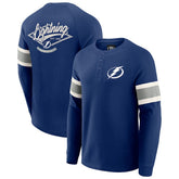 Tampa Bay Lightning - Darius Rucker Collection by Fanatics Waffle-Knit Raglan Long Sleeve Henley T-Shirt Navy