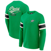 Dallas Stars - Darius Rucker Collection by Fanatics Waffle-Knit Raglan Long Sleeve Henley T-Shirt Green