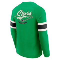 Dallas Stars - Darius Rucker Collection by Fanatics Waffle-Knit Raglan Long Sleeve Henley T-Shirt Green