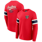 Florida Panthers - Darius Rucker Collection by Fanatics Waffle-Knit Raglan Long Sleeve Henley T-Shirt Red