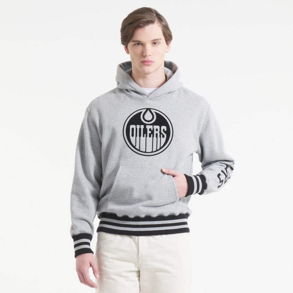Edmonton Oilers - Todd Snyder by Fanatics Relaxed Canadian Fleece Hoodie Athletic Heather Gray