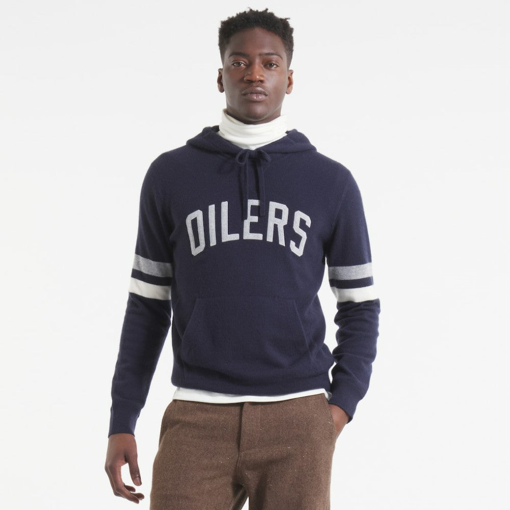 Edmonton Oilers - Todd Snyder by Fanatics Cashmere Hooded Sweater Navy