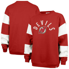 New Jersey Devils - '47 Women's Eephus Barred Pullover Sweatshirt Red