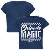 NBA - Orlando Magic Sportiqe Unisex Rock & Roll Collection Gwen Premium Mineral Wash Cropped T-Shirt - Blue