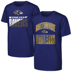 Baltimore Ravens Outerstuff Youth Never Quit 2-Pack T-Shirt Set Purple - NFL