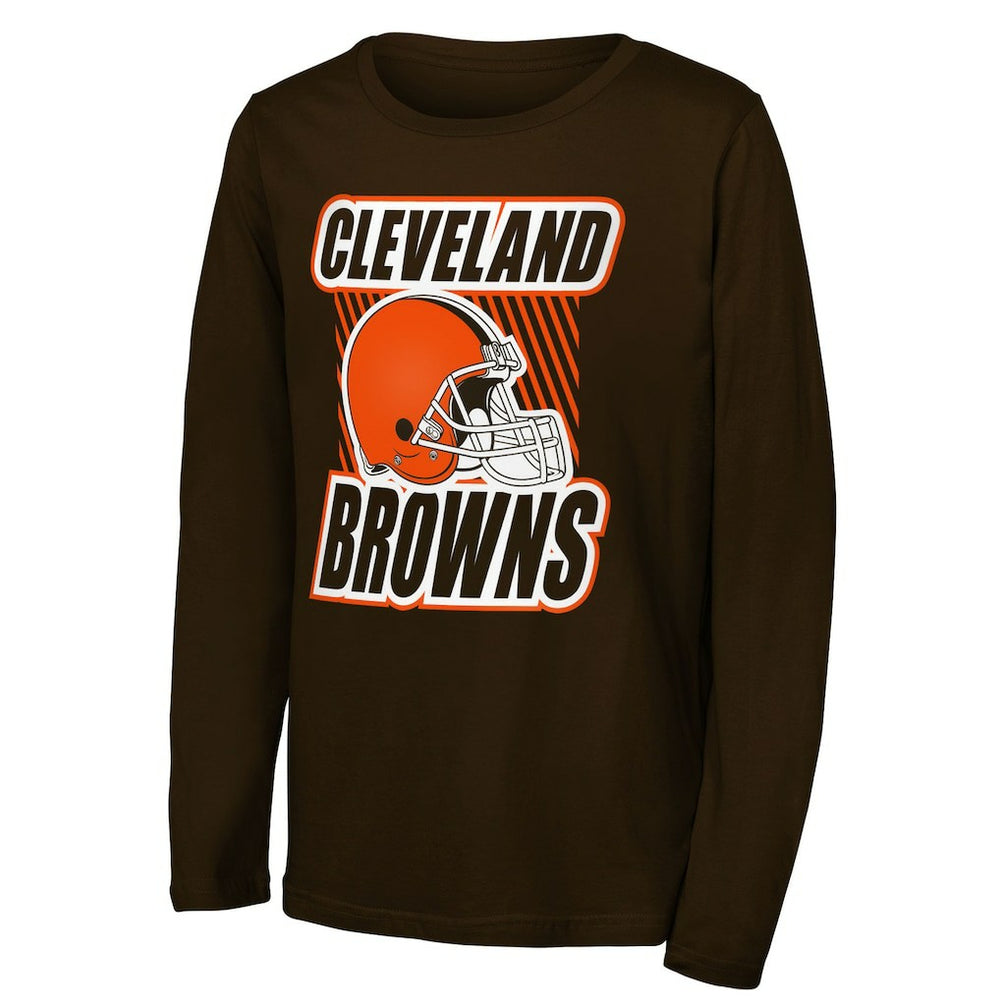 Cleveland Browns Outerstuff Youth Never Settle Long Sleeve T-Shirt Brown - NFL