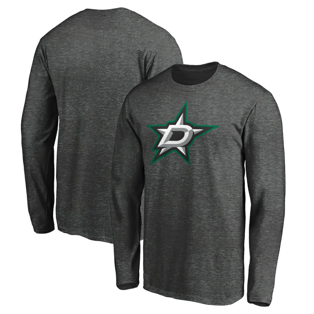 Dallas Stars - Fanatics Logo Long Sleeve T-Shirt Charcoal