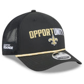 New Orleans Saints New Era 2025 Inspire Change 9FORTY M-Crown Adjustable Hat Black - NFL