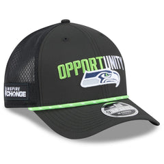 Seattle Seahawks New Era 2025 Inspire Change 9FORTY M-Crown Adjustable Hat Black - NFL