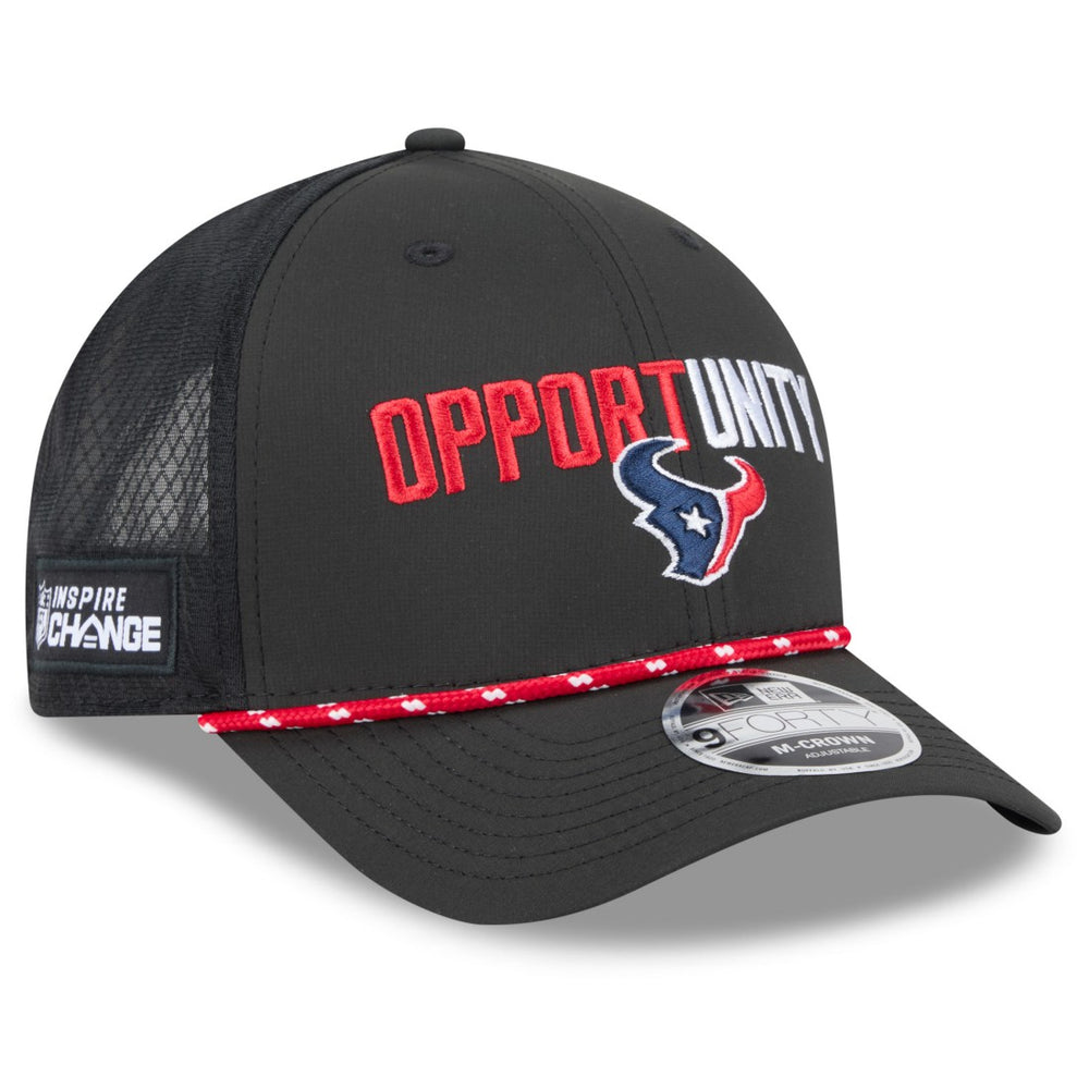 Houston Texans New Era 2025 Inspire Change 9FORTY M-Crown Adjustable Hat Black - NFL