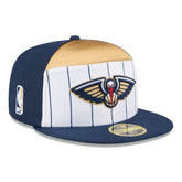 New Era - New Orleans Pelicans 2025 NBA Tip Off Split Panel 59FIFTY Fitted Hat - White/Navy