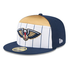 New Era - New Orleans Pelicans 2025 NBA Tip Off Split Panel 59FIFTY Fitted Hat - White/Navy