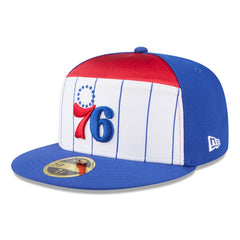 New Era - Philadelphia 76ers 2025 NBA Tip Off Split Panel 59FIFTY Fitted Hat - White/Royal