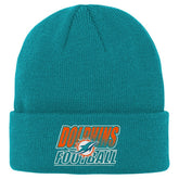 Miami Dolphins Outerstuff Youth Team Gradient Cuffed Knit Hat Aqua - NFL